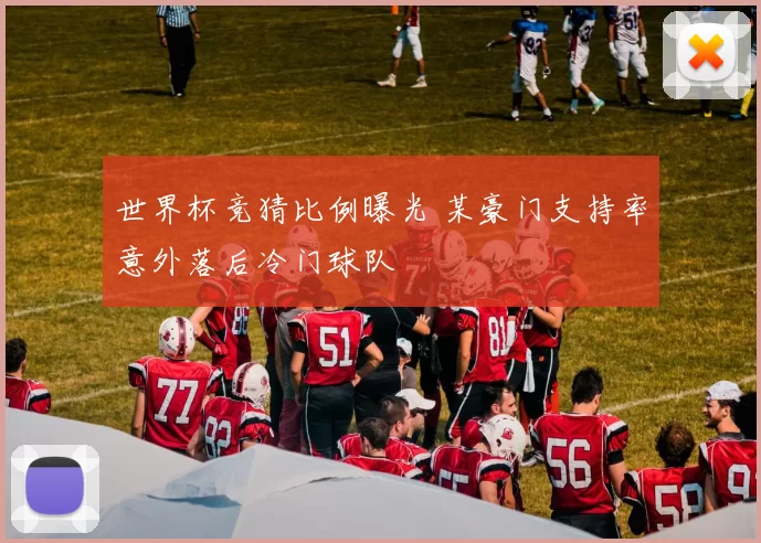 世界杯竞猜比例曝光 某豪门支持率意外落后冷门球队