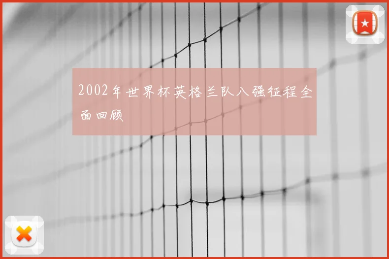 2002年世界杯英格兰队八强征程全面回顾